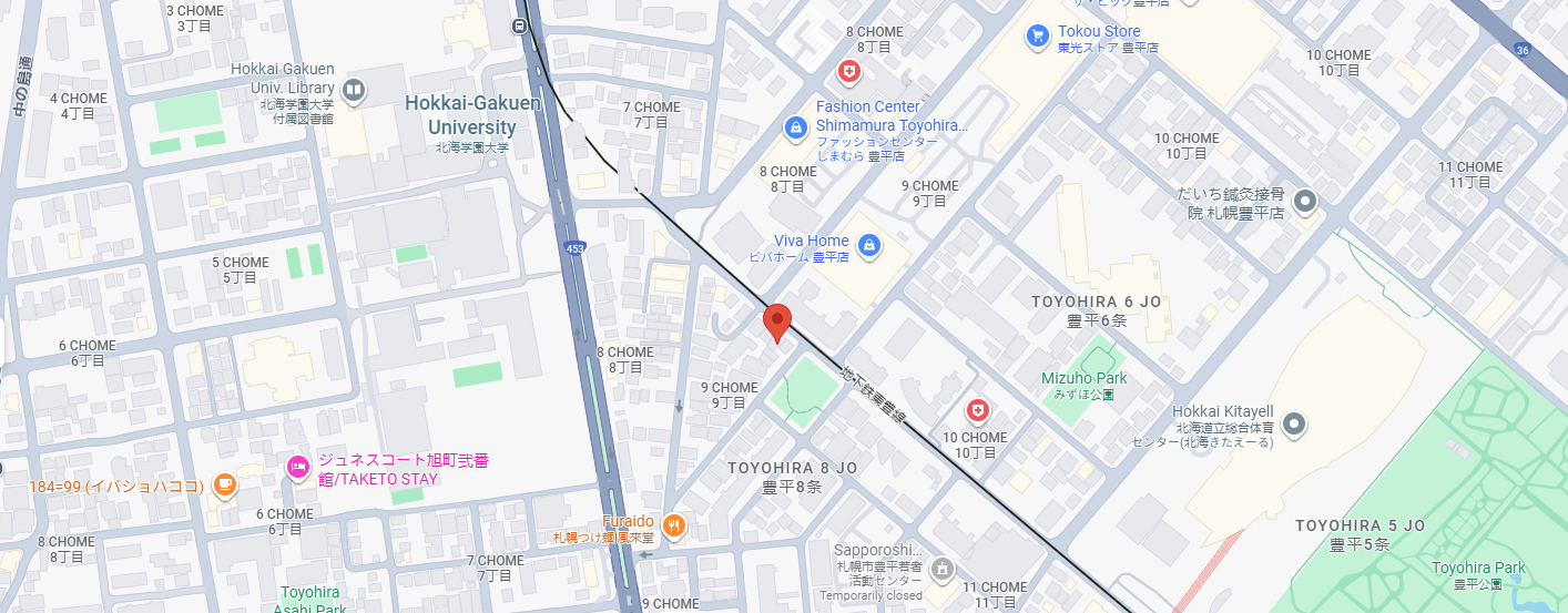本社所在地マップ(札幌市豊平区 豊平8条9丁目1-8)